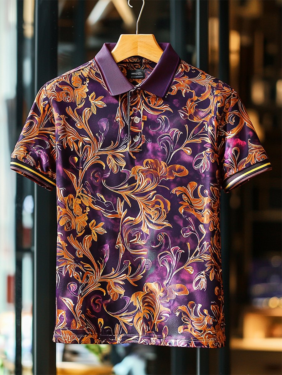 Camisa polo casual ejecutivo Palace Style Button de manga corta para hombre