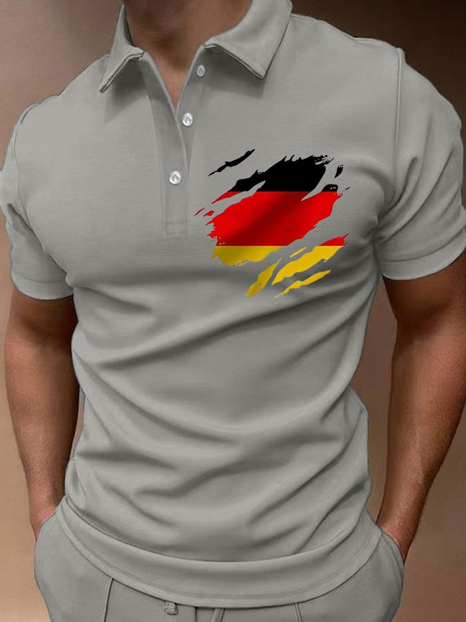 Camisa polo German Flag Design para hombre