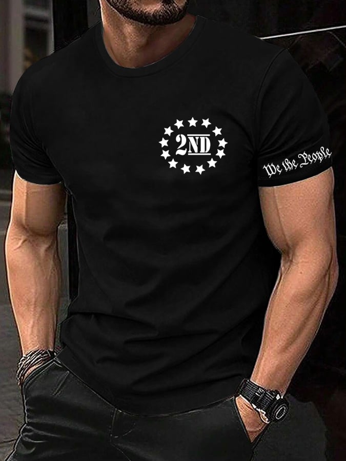 Camiseta Independence Day estampado cuello redondo para hombre