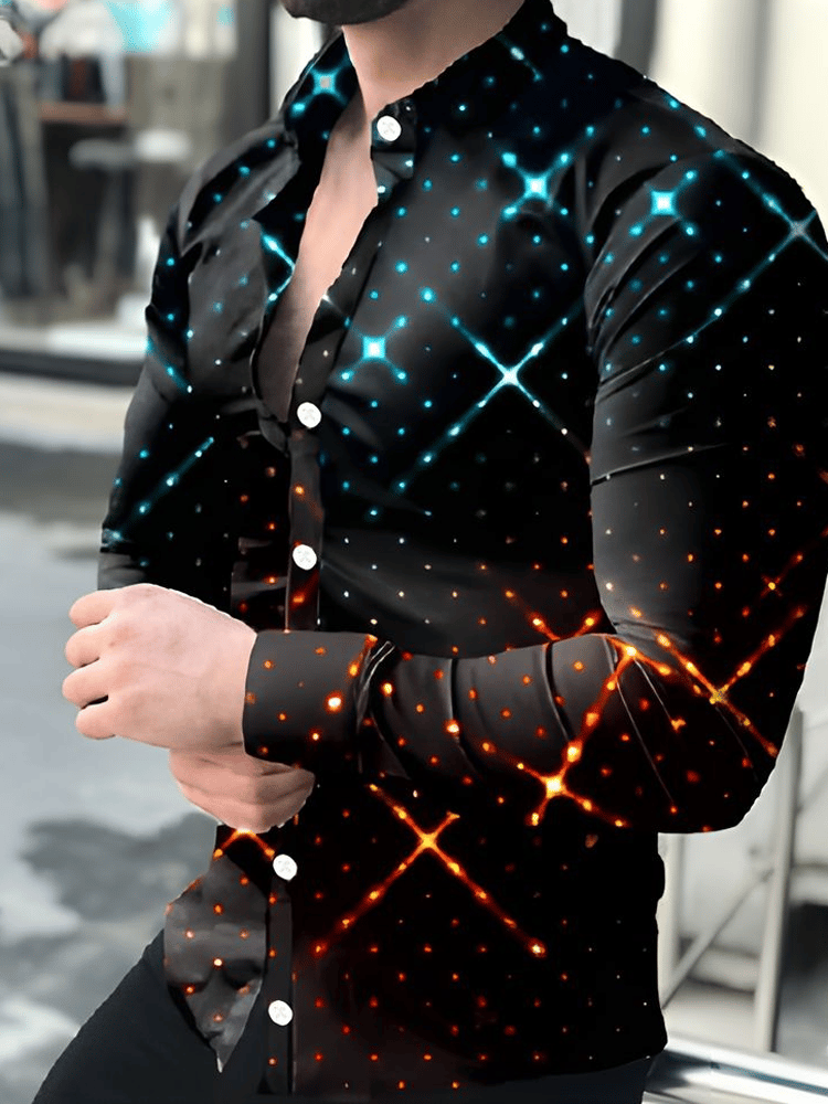 Camisa ejecutivo casual a rayas de manga larga para hombre