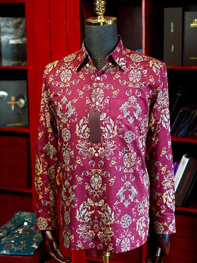 Camisa Western vintage estampado Waffle de manga corta para hombre