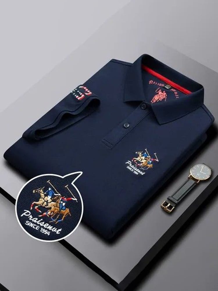 Camisa polo ejecutivo casual Button de manga corta para hombre