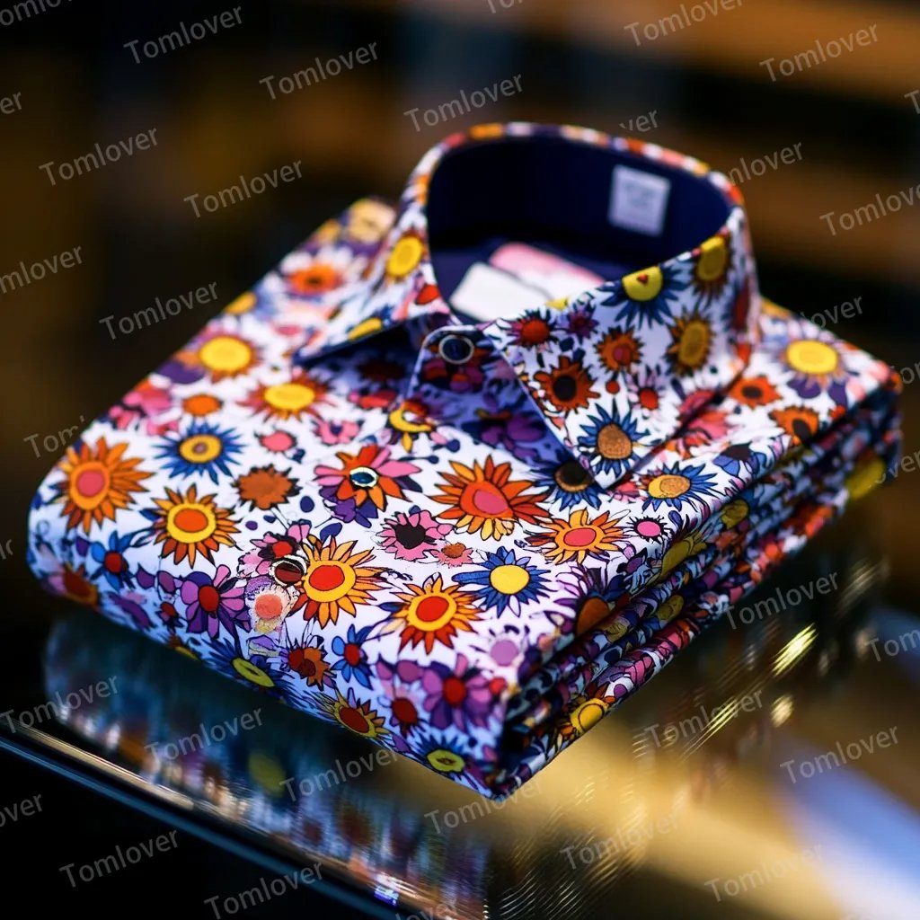 Camisa Western vintage estampado Waffle de manga corta para hombre