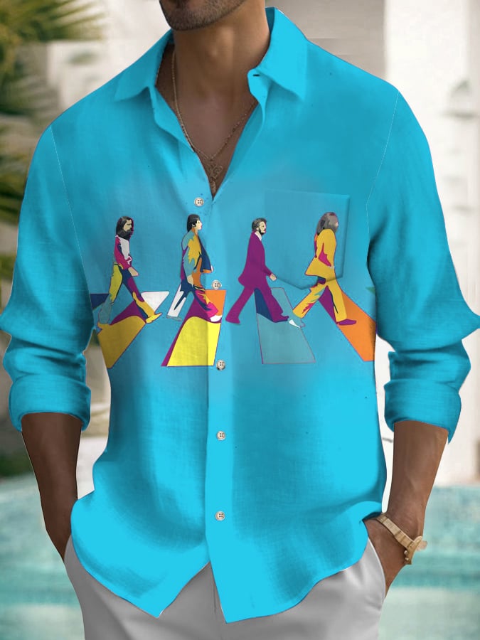 Musical de manga larga Pockecamiseta para hombre