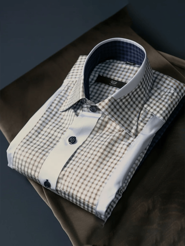 Camisa satén Luxe de manga larga con botones para hombre