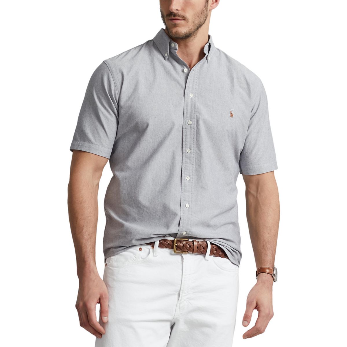 Big & Tall Oxford Short-Sleeve Shirt - 1
