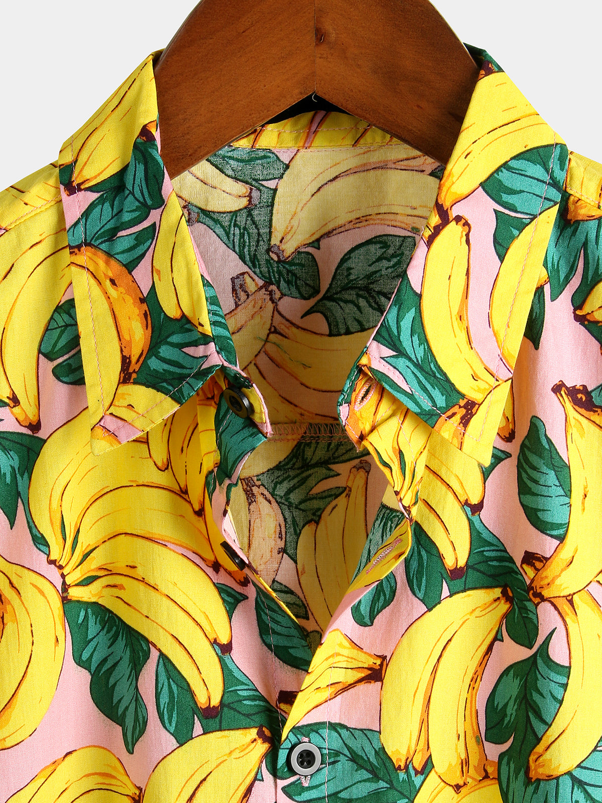 Camisa Banana de algodón Fruit estampado Tropical Hawaiian para hombre