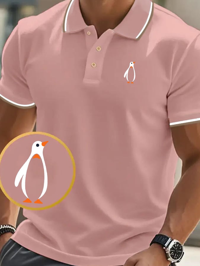 Camisa polo clásico casual with penguin estampado para hombre