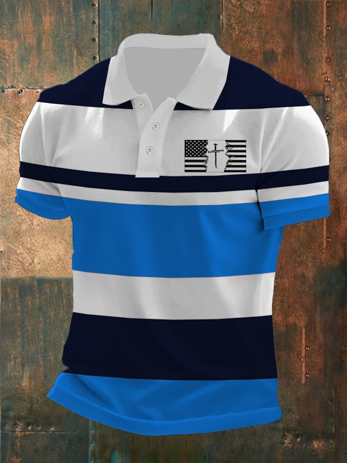 Casual Contrast Color Faith Polo para hombre