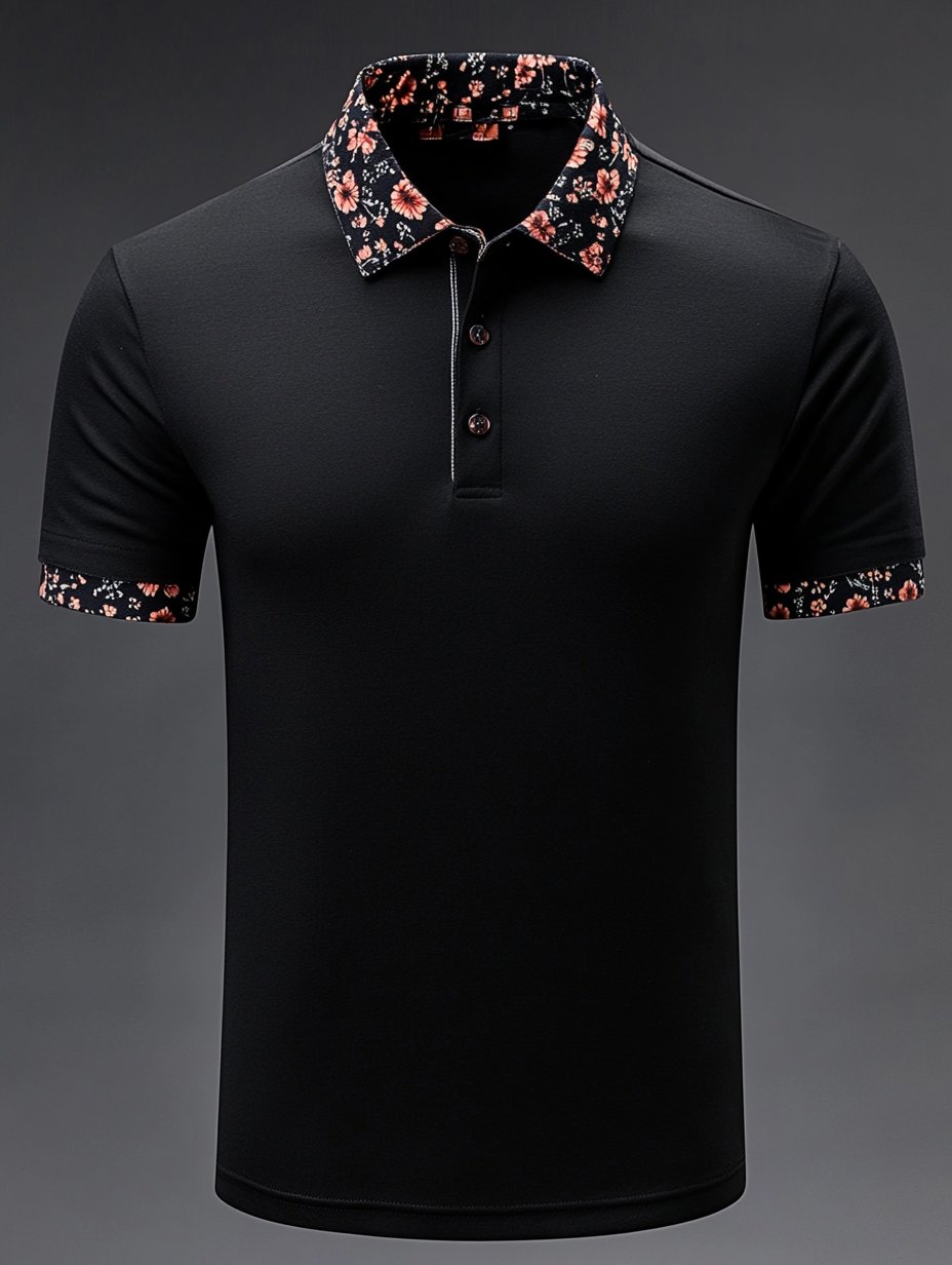 Camisa polo ejecutivo casual Button de manga corta para hombre