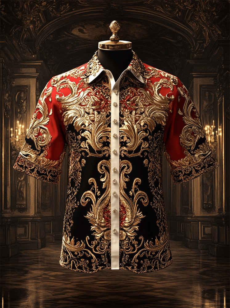 Camisa satén Luxe de manga corta para hombre