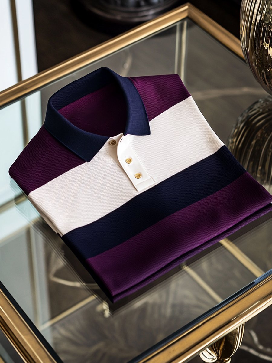 Camisa polo vintage ejecutivo de manga larga para hombre