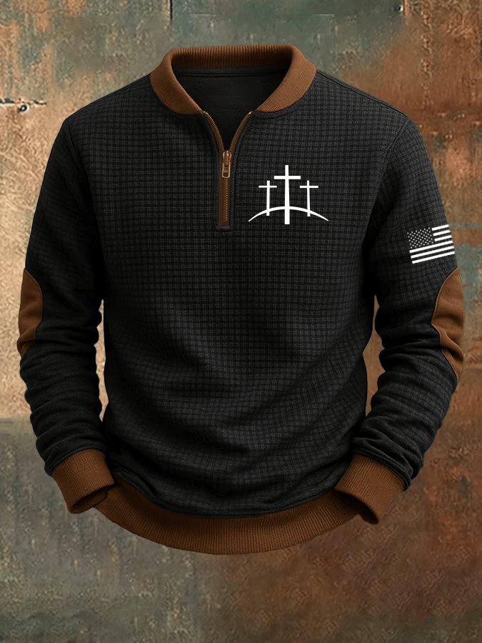 Sudadera Faith estampado jacquard con cierre para hombre