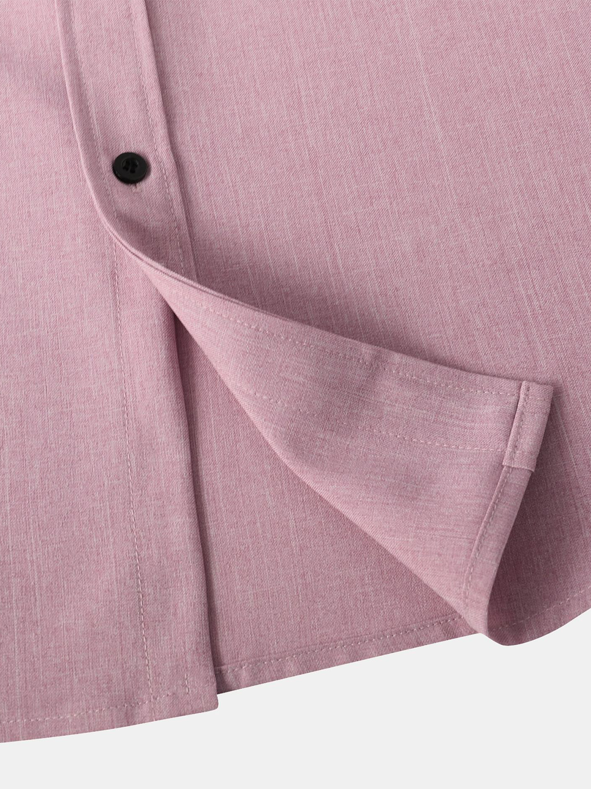 Camisa transpirable de color sólido de algodón Button Up casual de manga corta para hombre