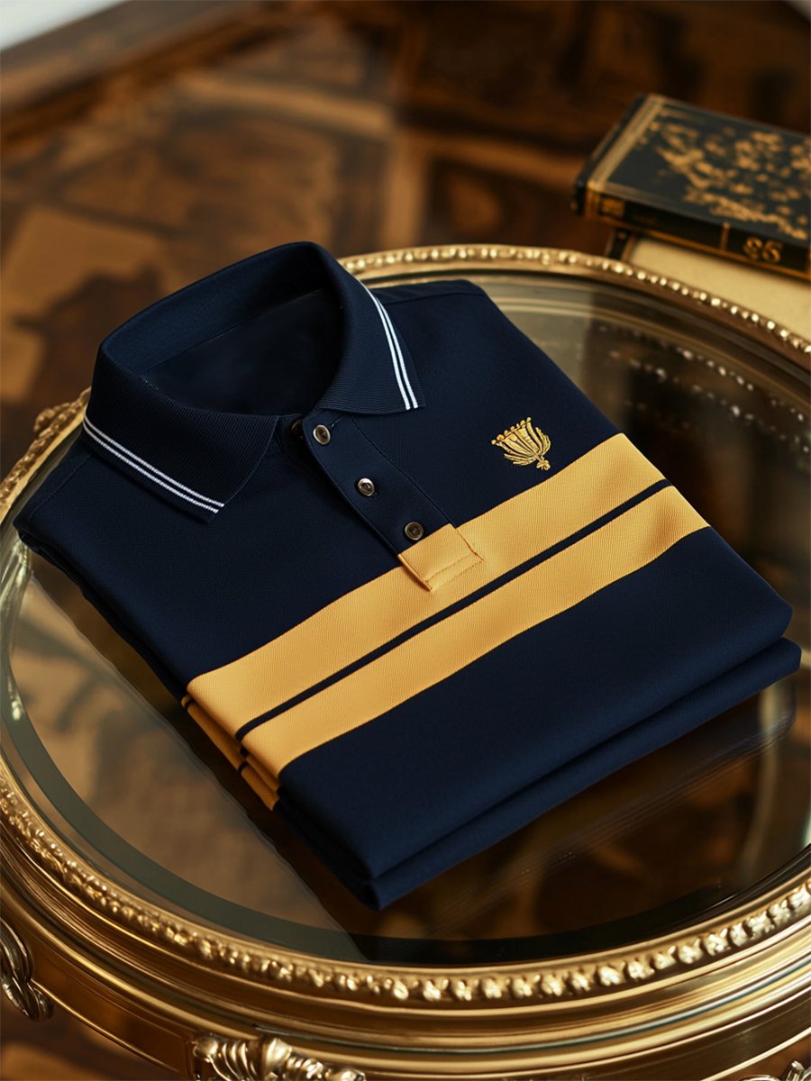 Camisa polo casual ejecutivo de manga larga para hombre