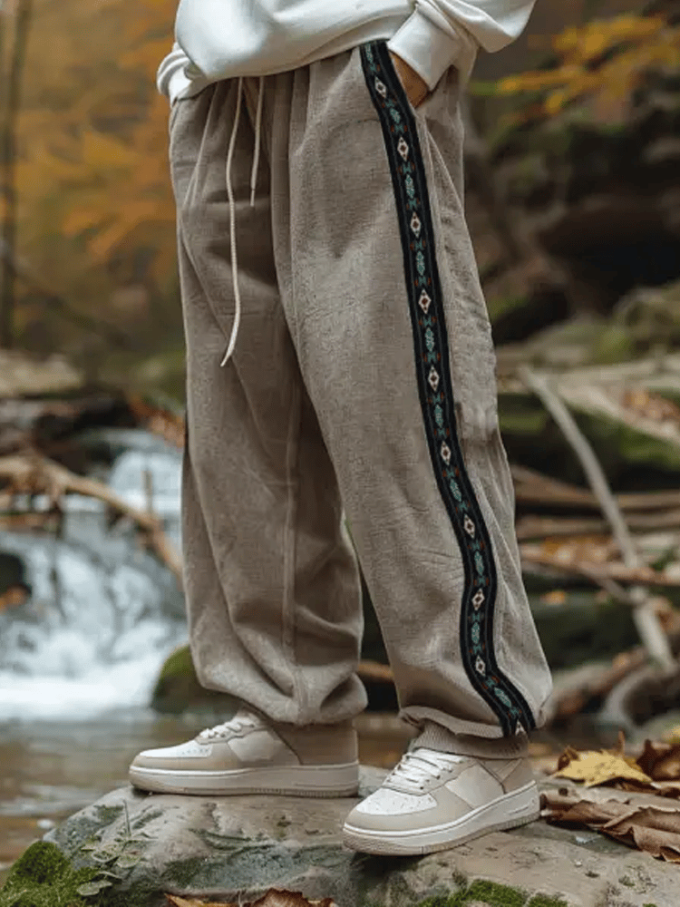 Pantalón vintage tejido tipo waffleted para exterior Multi-bolsillo Cargo Trousers para hombre