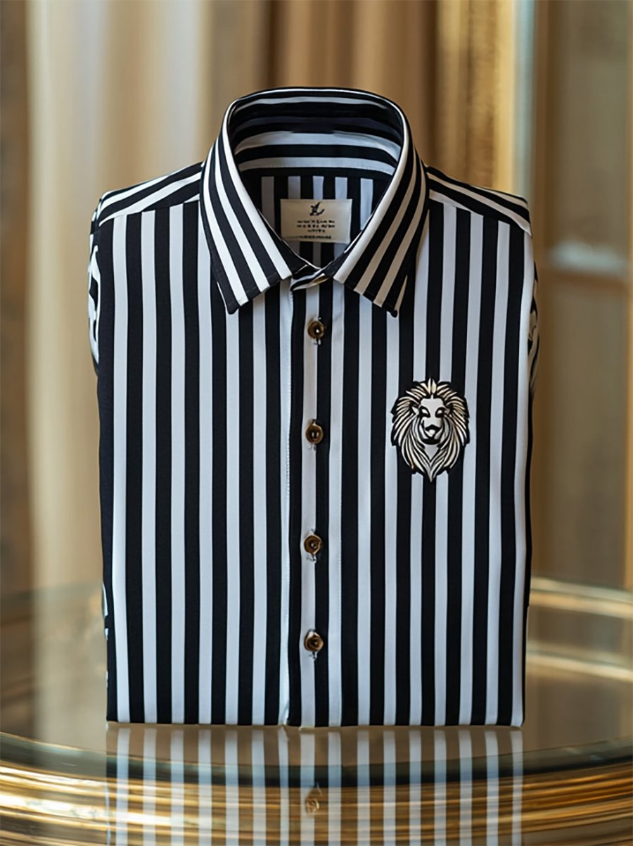 Camisa satén Luxe de manga larga con botones para hombre