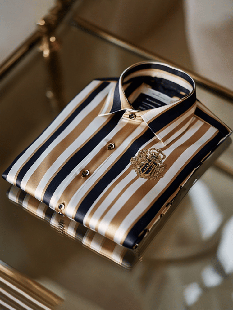 Camisa satén Luxe de manga larga con botones para hombre