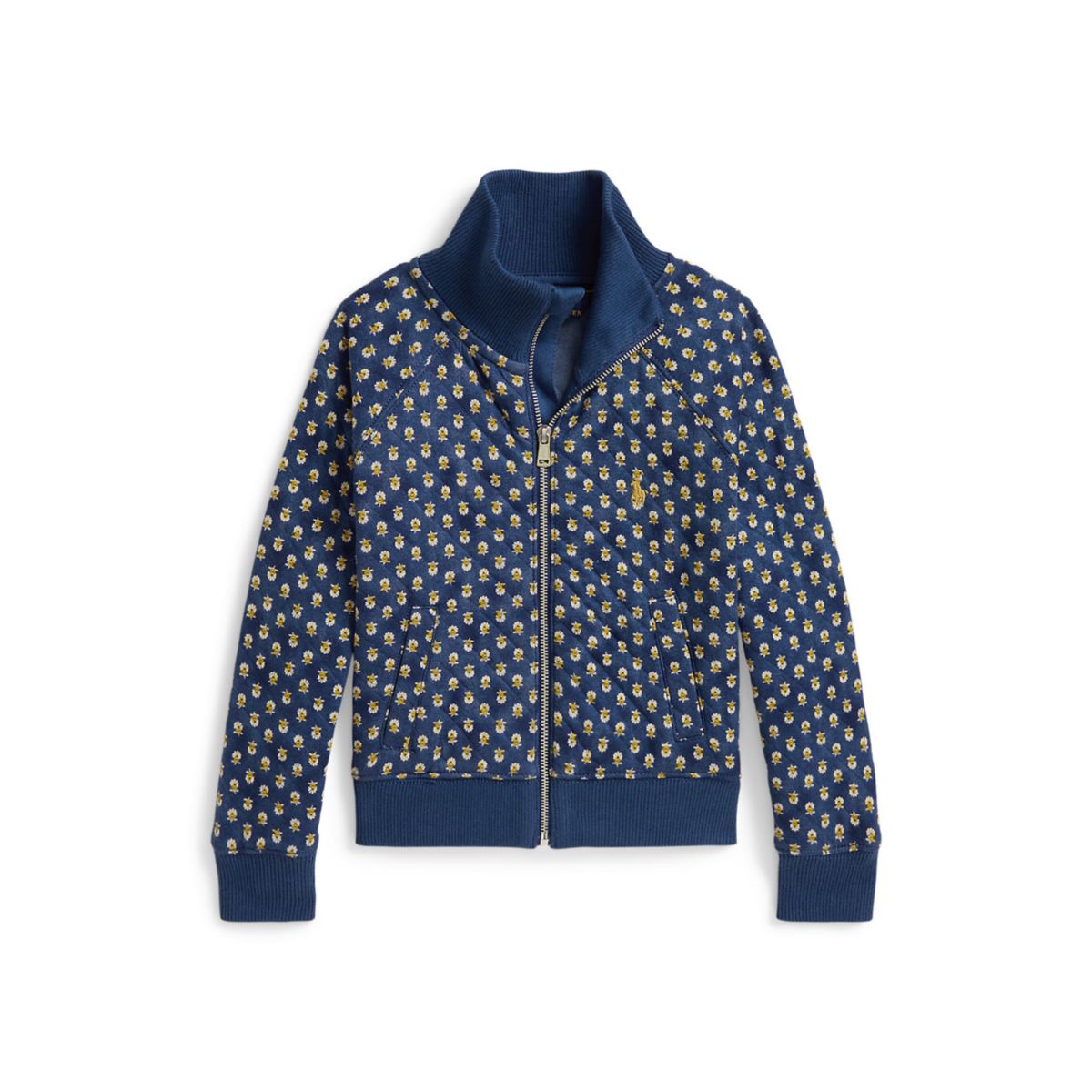 Girls 2-6x Floral Quilted Double-Knit Jacket - 1