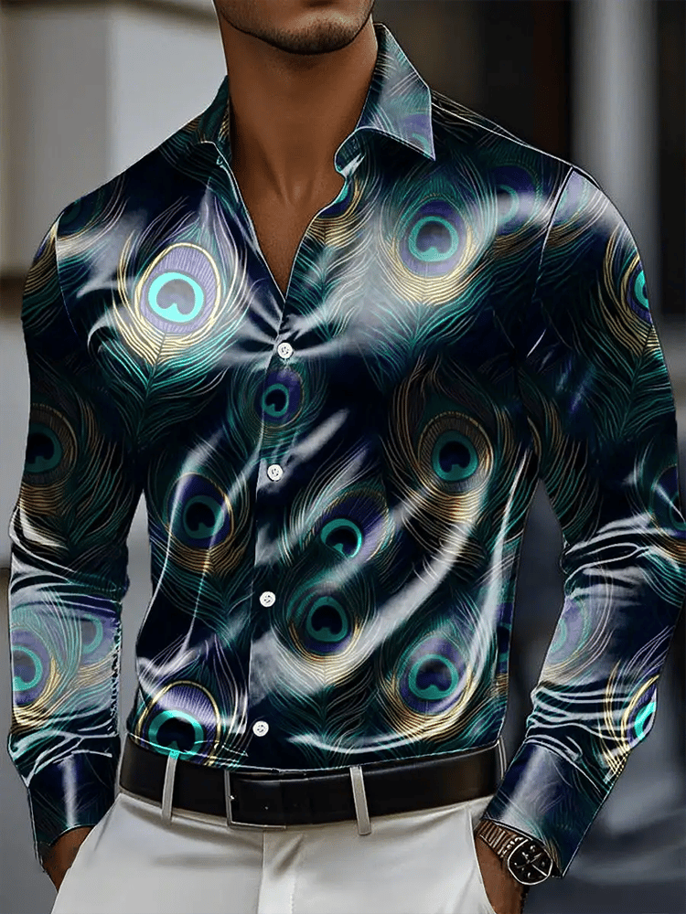 Camisa vintage de manga larga para hombre