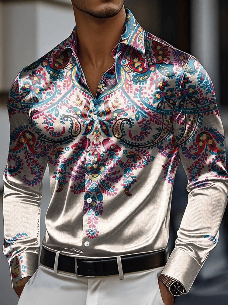 Camisa vintage de manga larga para hombre