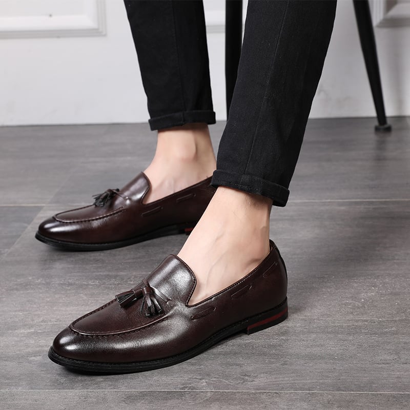 Zapatos de moda vintage Tassel cuero para hombre