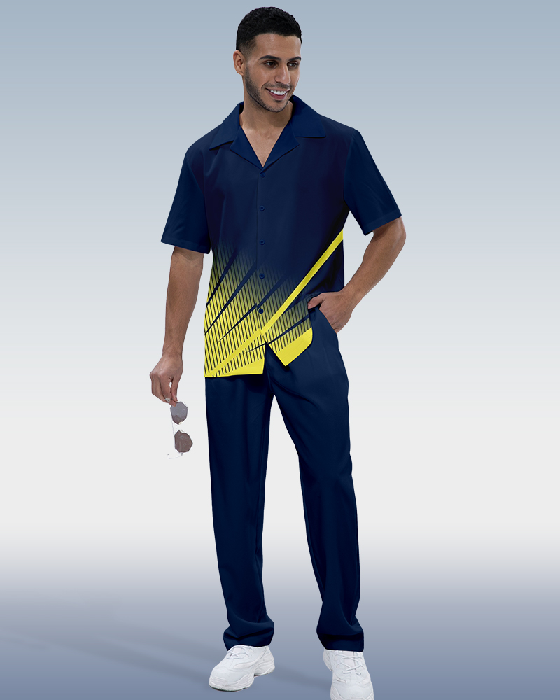 Camisa Rianmond Colorblock de manga corta Walking Set 451 para hombre