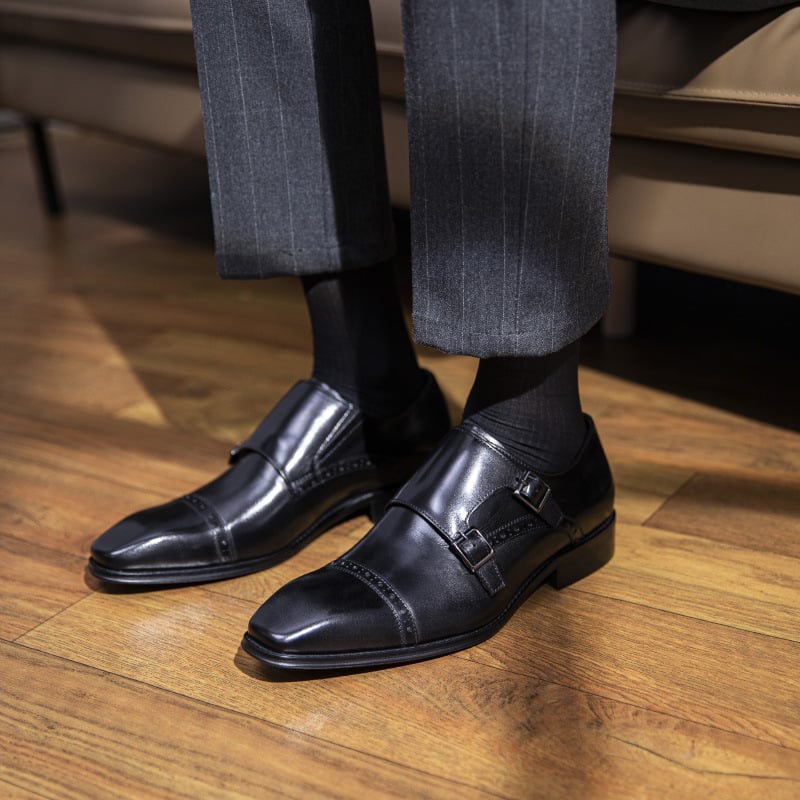 Zapatos Buckle Pointed Toe British Style para hombre