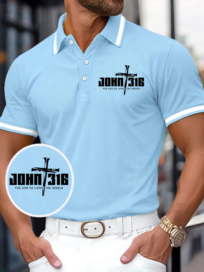 Camisa polo Faith estampado casual para hombre