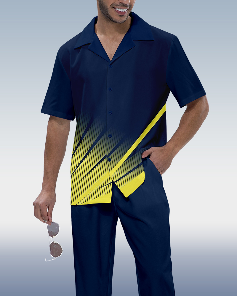 Camisa Rianmond Colorblock de manga corta Walking Set 451 para hombre