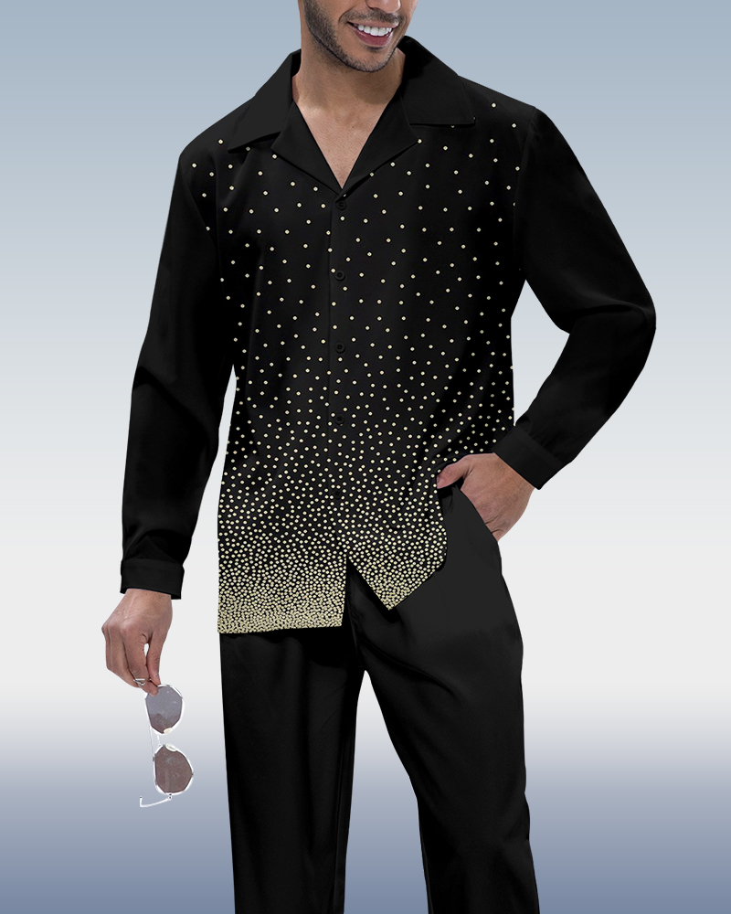 Camisa Gradient estampado de manga larga Walking Suit 369 para hombre
