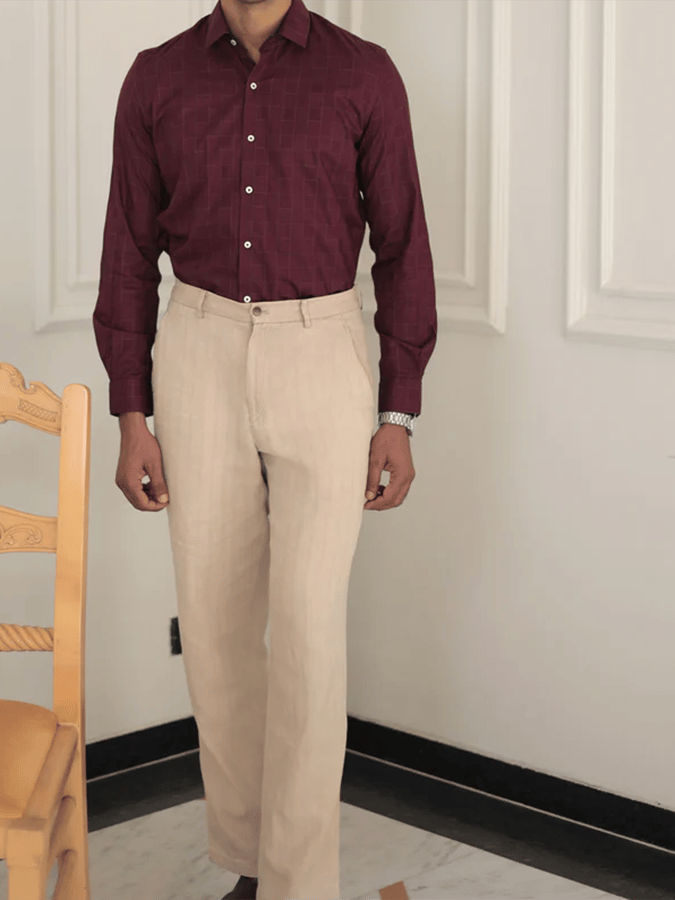 Camisa a cuadros ejecutivo casual para hombre