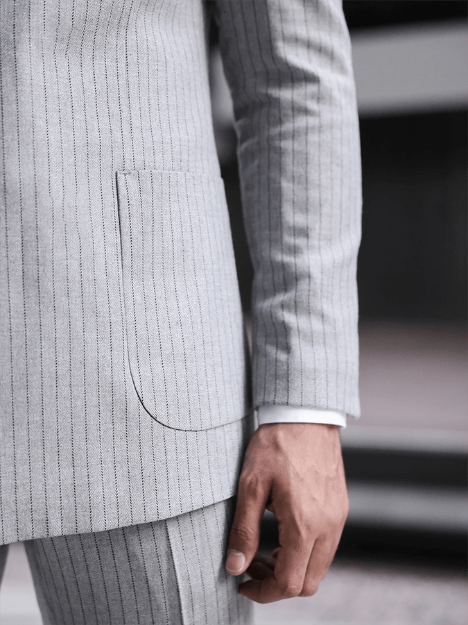 Chaqueta retro Single Breasted a rayas Gentleman ejecutivo Suit para hombre