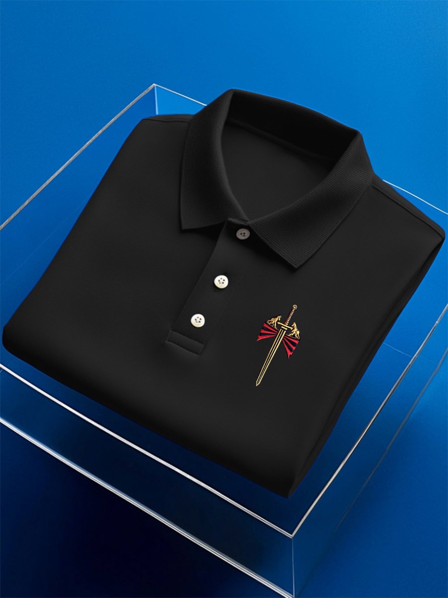 Camisa polo ejecutivo casual Button de manga corta para hombre