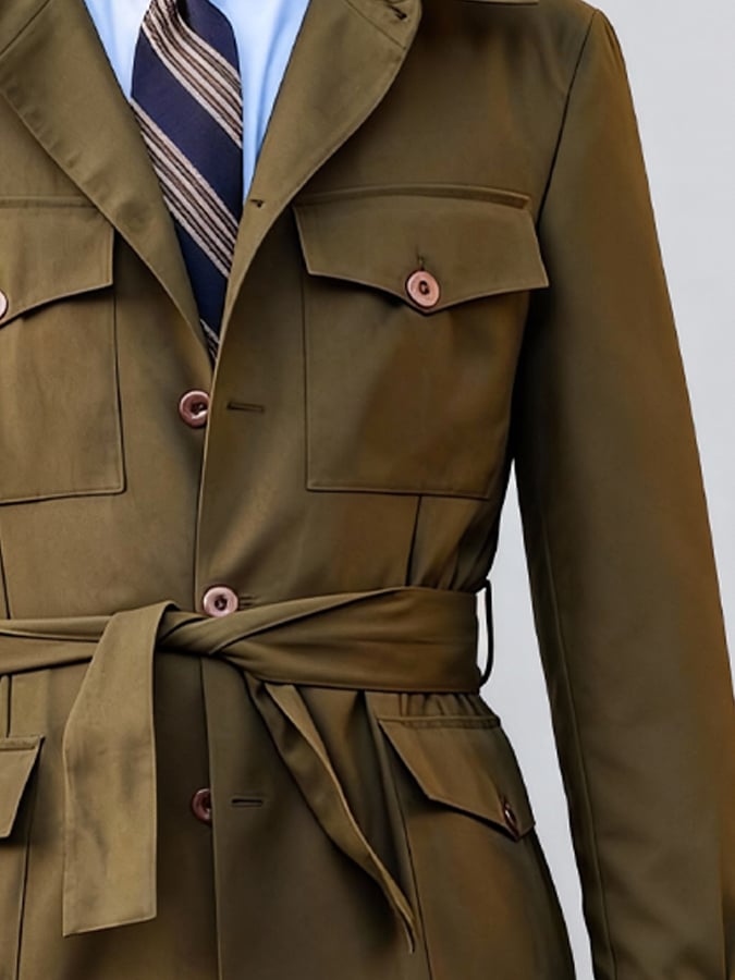 Abrigo casual Light ejecutivo Style Mid-Length Trench para hombre