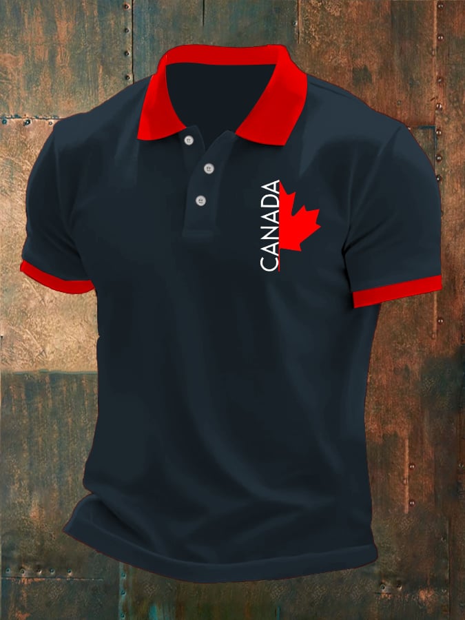 Camisa polo Canadian Maple Leaf estampado para hombre