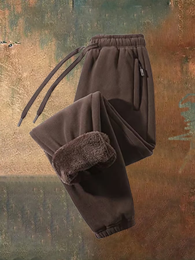 Pantalón para exterior vintage Cashmere Plush Lace-Up para hombre