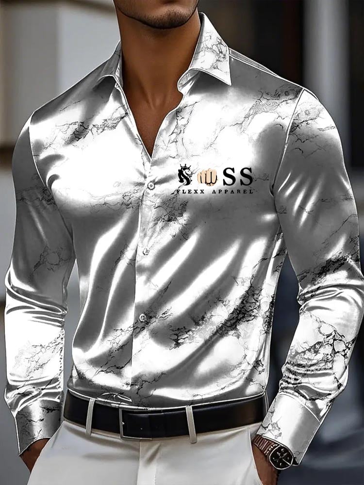 Camisa vintage de manga larga para hombre