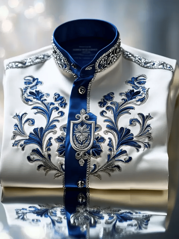 para hombre de lujo Gorgeous Print de manga larga camisa