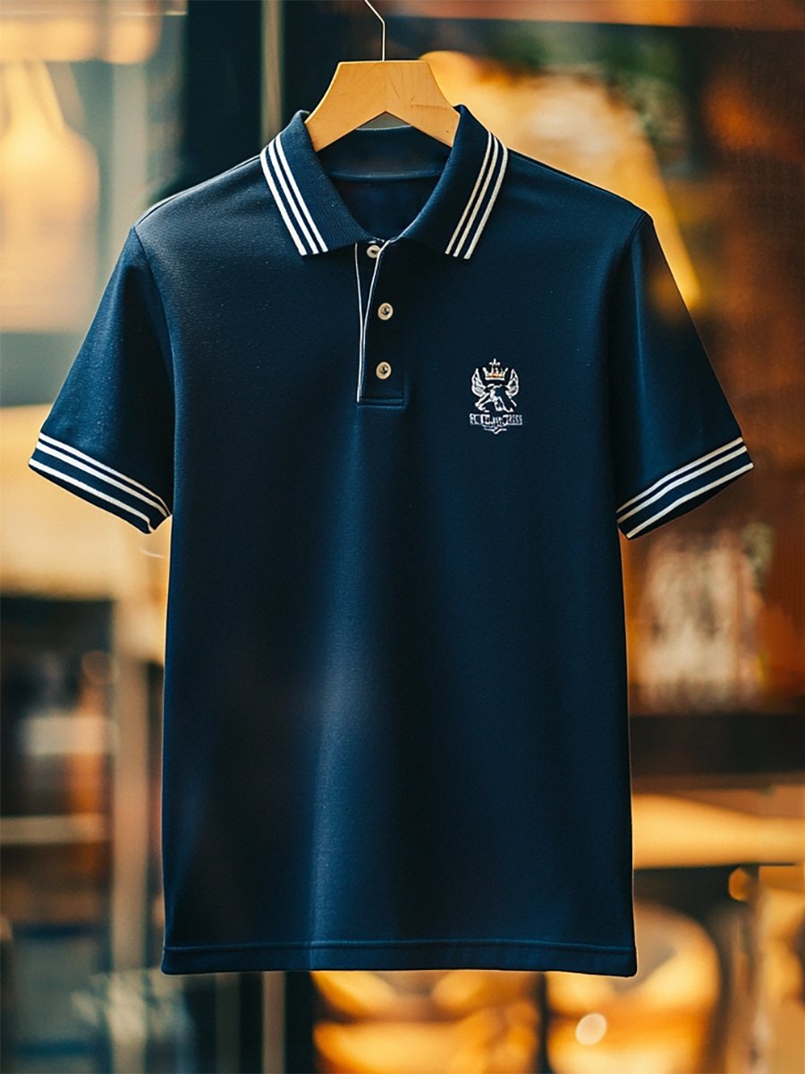 Camisa polo ejecutivo casual Button de manga corta para hombre
