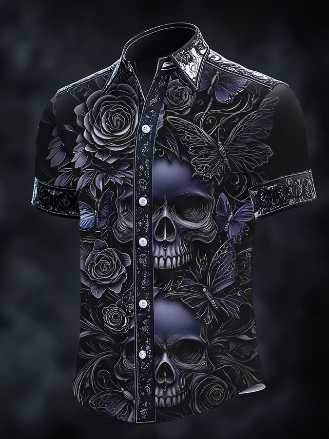 Camisa Gothic Dark de manga corta para hombre