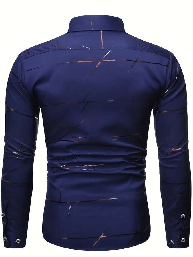 Camisa geométrico ejecutivo casual para hombre