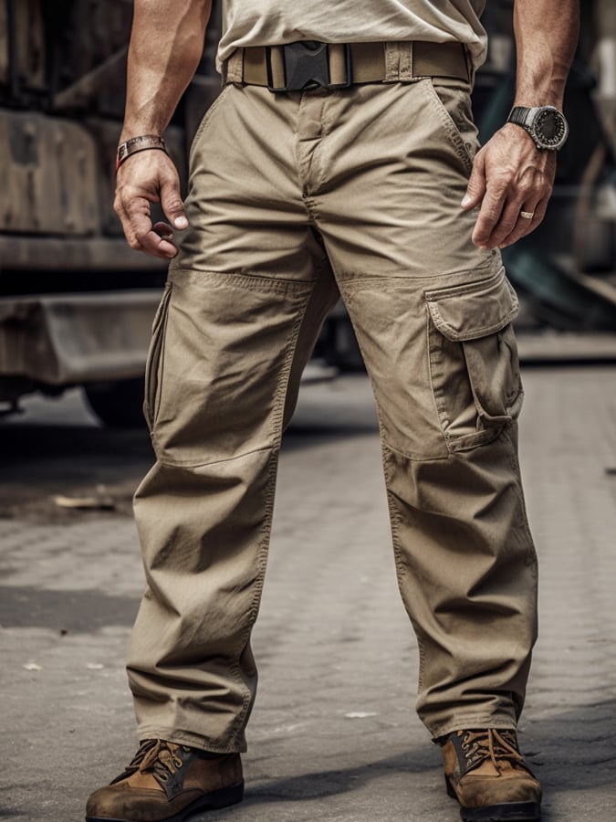 Vintage multi-bolsillo waterproof ripstop cargo para exterior trousers para hombre