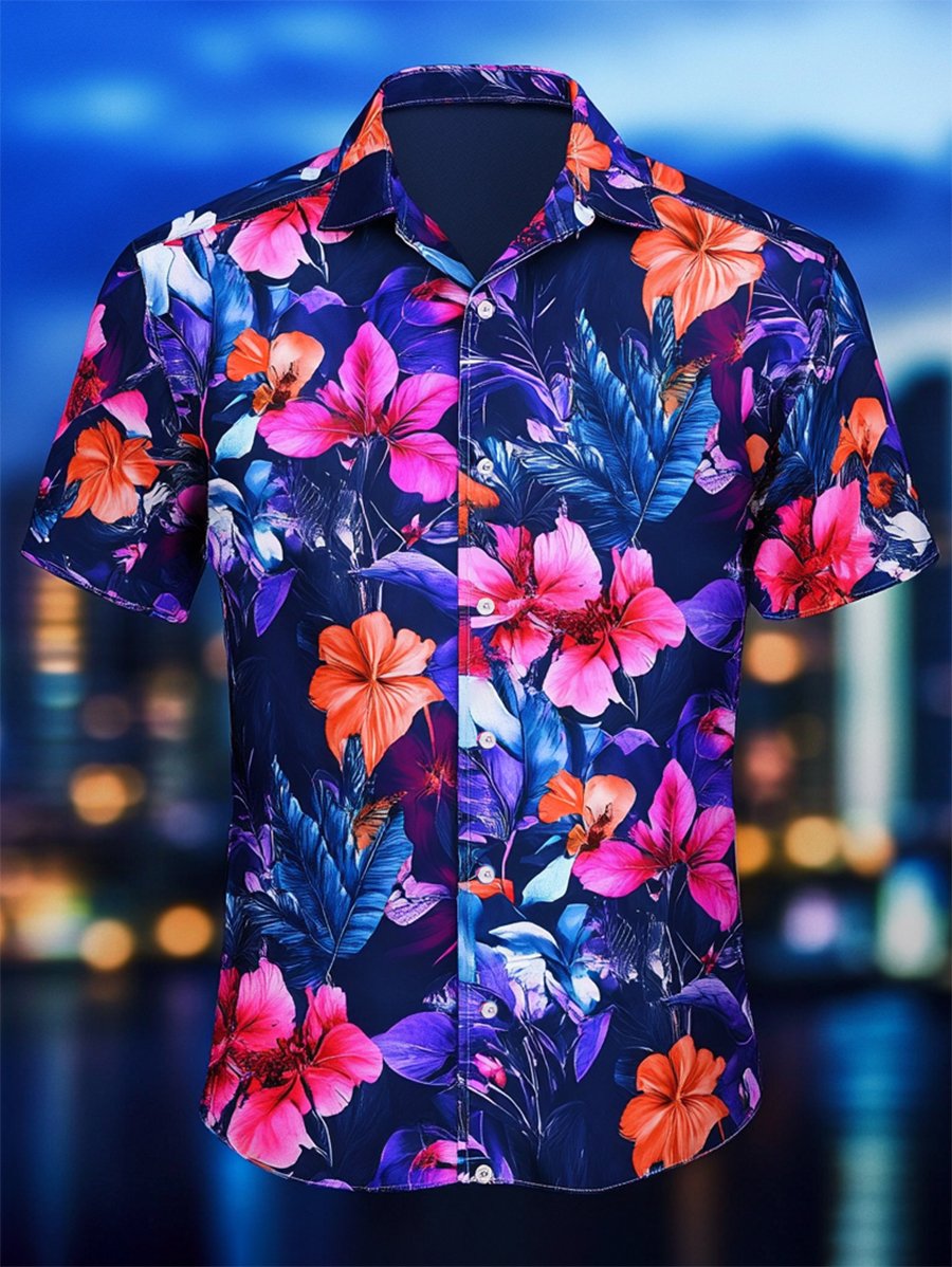 Camisa Resort casual floral Art de manga corta para hombre