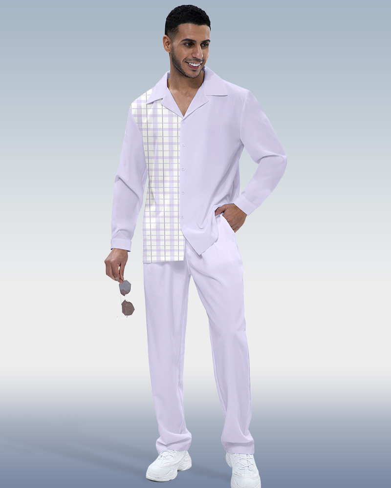 Camisa Suitmens purple patchpara trabajo de manga larga walking suit 328 para hombre