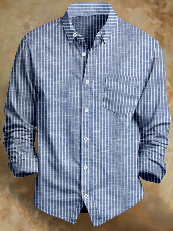 Camisa retro Abstract Art estampado Comfortable ejecutivo Style para hombre