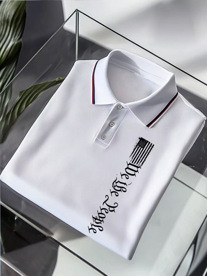 Camisa polo We The People 1776 estampado casual para hombre