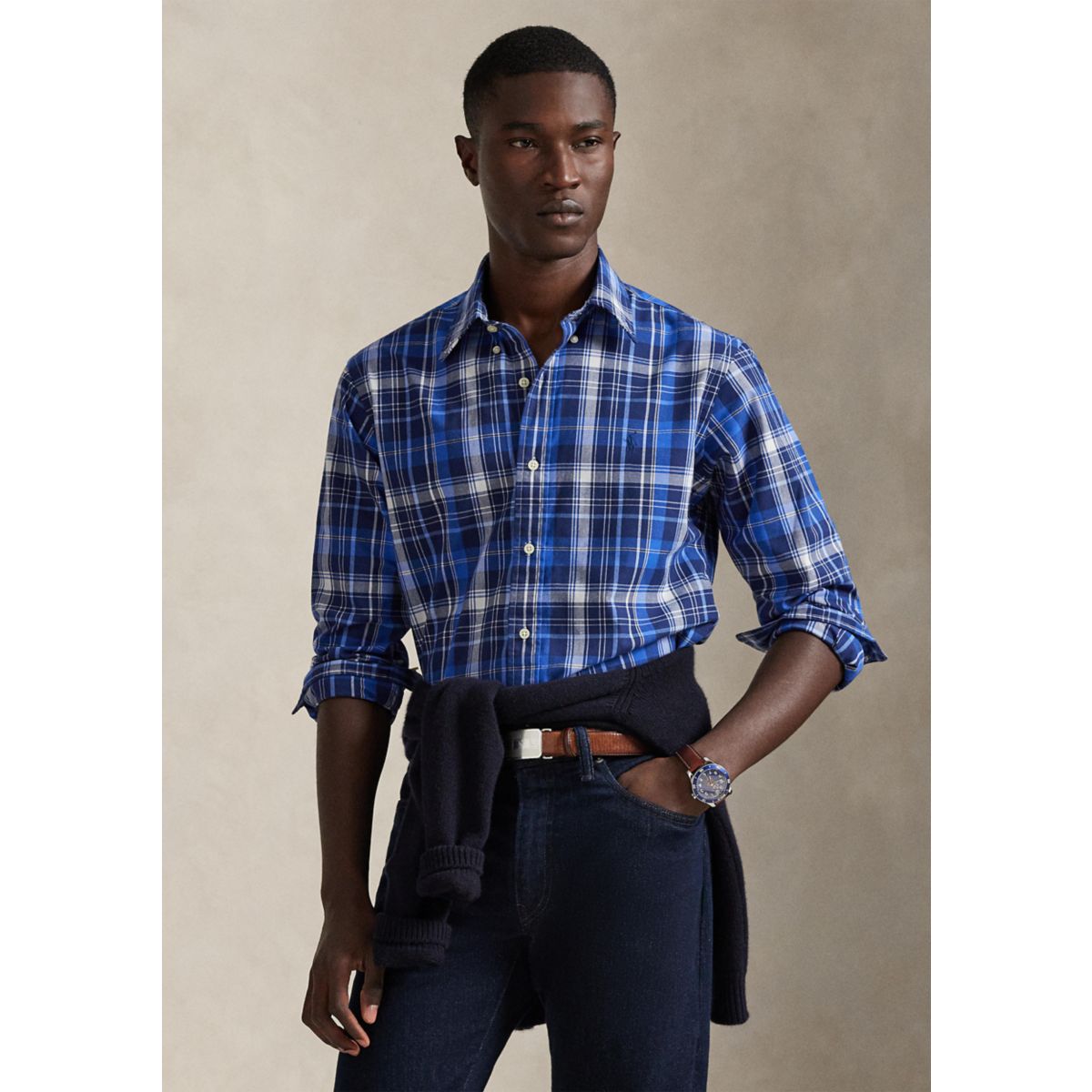 Men's Classic Fit Plaid Performance Shirt - 3