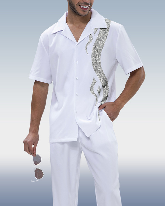 Rianmond Art estampado de manga corta Hiking Walking Suit para hombre