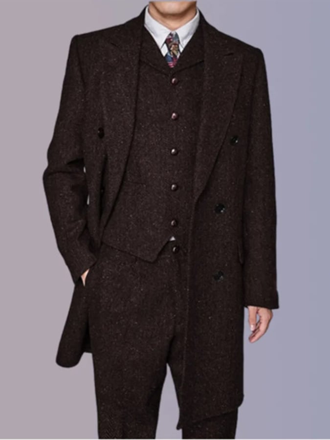 Ejecutivo Single-Breasted de color sólido Three-Piece Suit para hombre